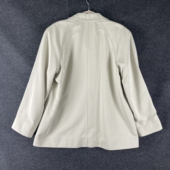 Vintage Lands End Jacket Womens 16 Beige Made In USA Minimal Classic Preppy - Picture 10 of 14